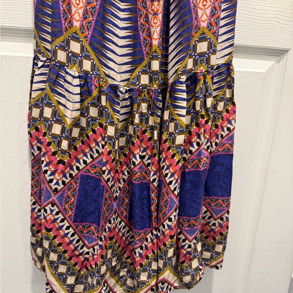 Anthropologie Blue and Purple Smocked Tiered Maxi Dress - Picture 6 of 9